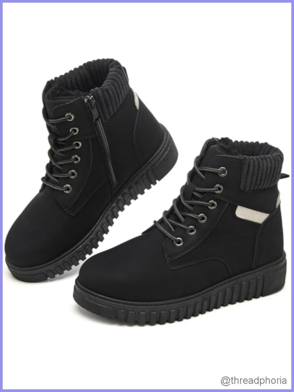 Waterproof Faux Leather Ankle Boots Non Slip PVC Sole Winter Hiking Outdoor